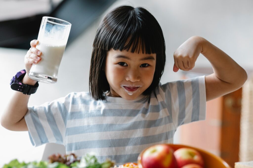 boy drinking milk